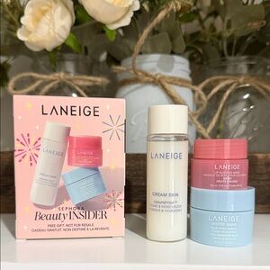 Laneige Mini Skincare Set Cream Skin Water Bank Lip Mask Berry NIB